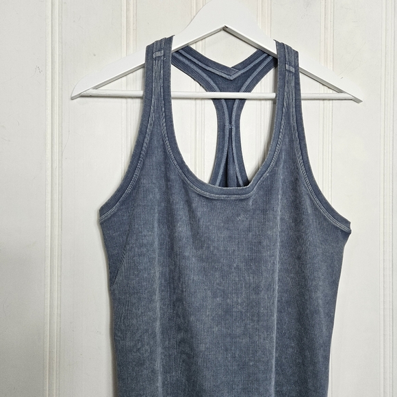 Lululemon Cool Racerback Tank Womens Rib Washed Moon Blue Athletic - Picture 4 of 12
